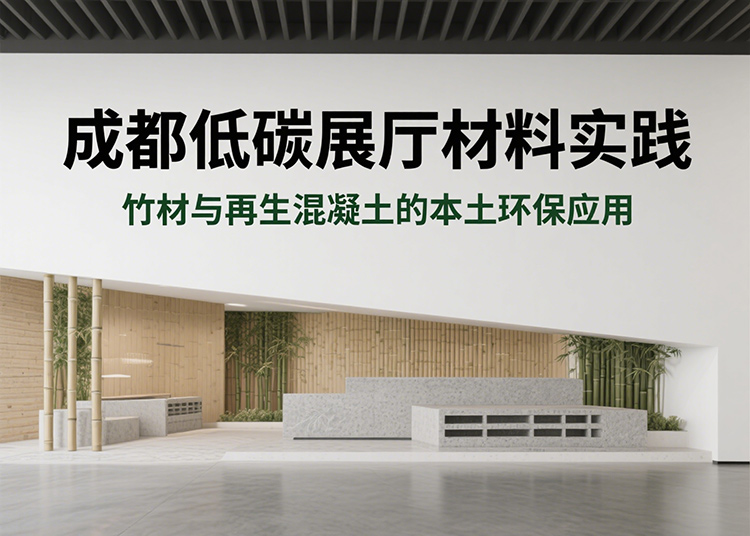 竹材与再生混凝土：成都低碳展厅的本土环保材料实践|成都展厅设计